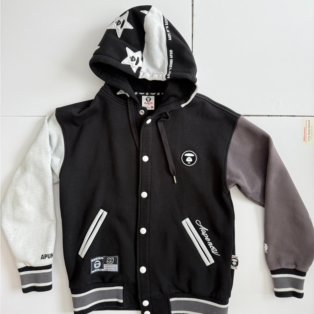 AAPE by A BATHING APE Black Varsity Hoodie